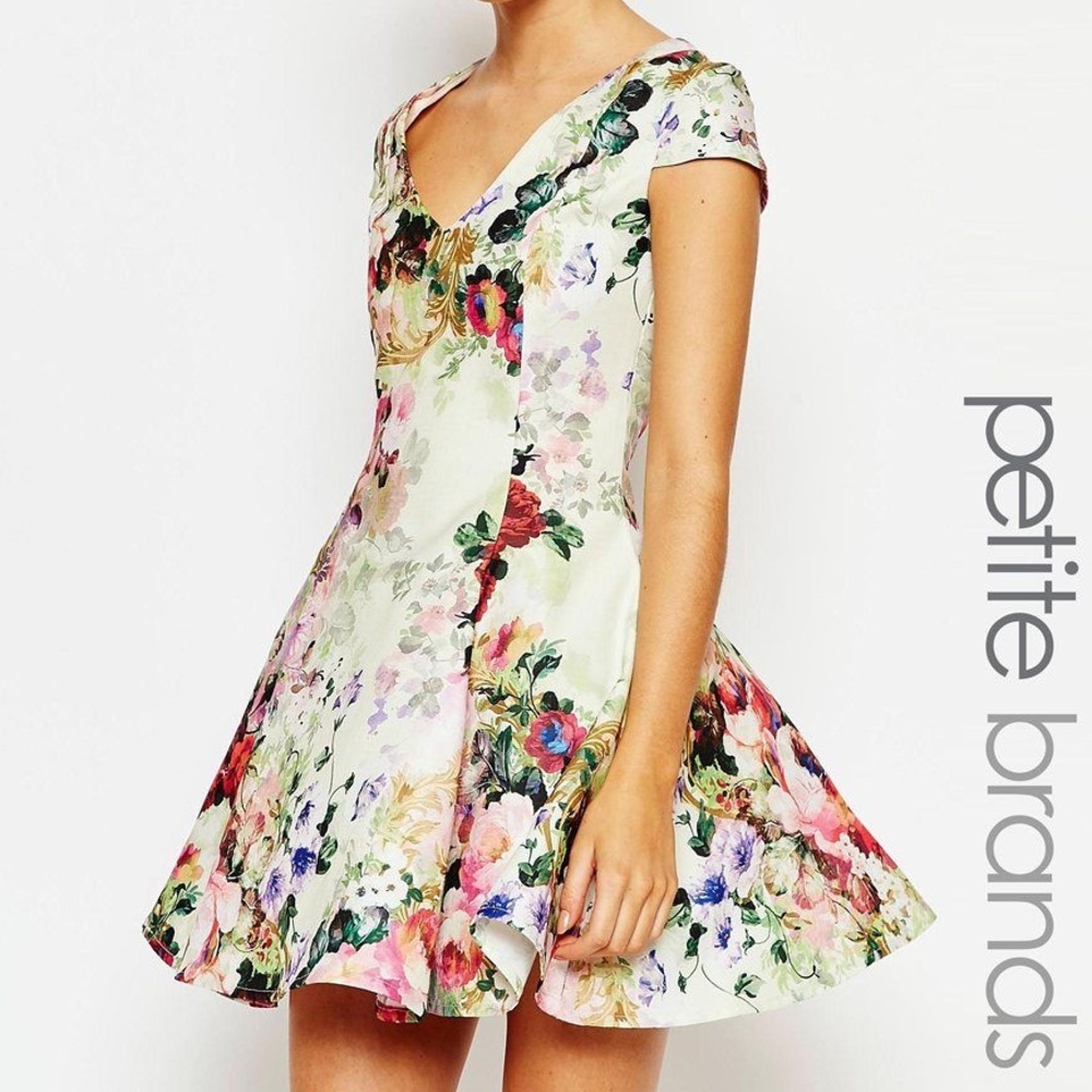 True Decadence Petite Floral Skater Dress